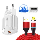Зарядное устройство P Smart Z, магнитный кабель Micro USB Type-C, 3 А, для Huawei Y6p Y9, Motorola G9 Plus, G8 Play, LG, Q60