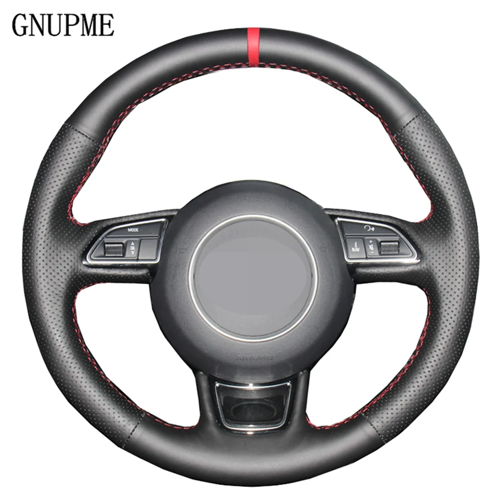 

Black Car Steering Wheel Cover For Audi A1 8X A3 8V Sportback A4 B8 Saloon Avant A5 8T A6 C7 A7 G8 A8 D4 S1 8X S3 S4