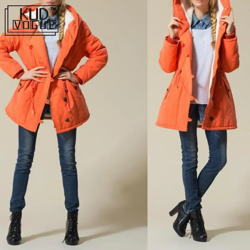 KUDVOGUE зимняя осенняя куртка Леди Большой размер для женщин овечья шерсть женский