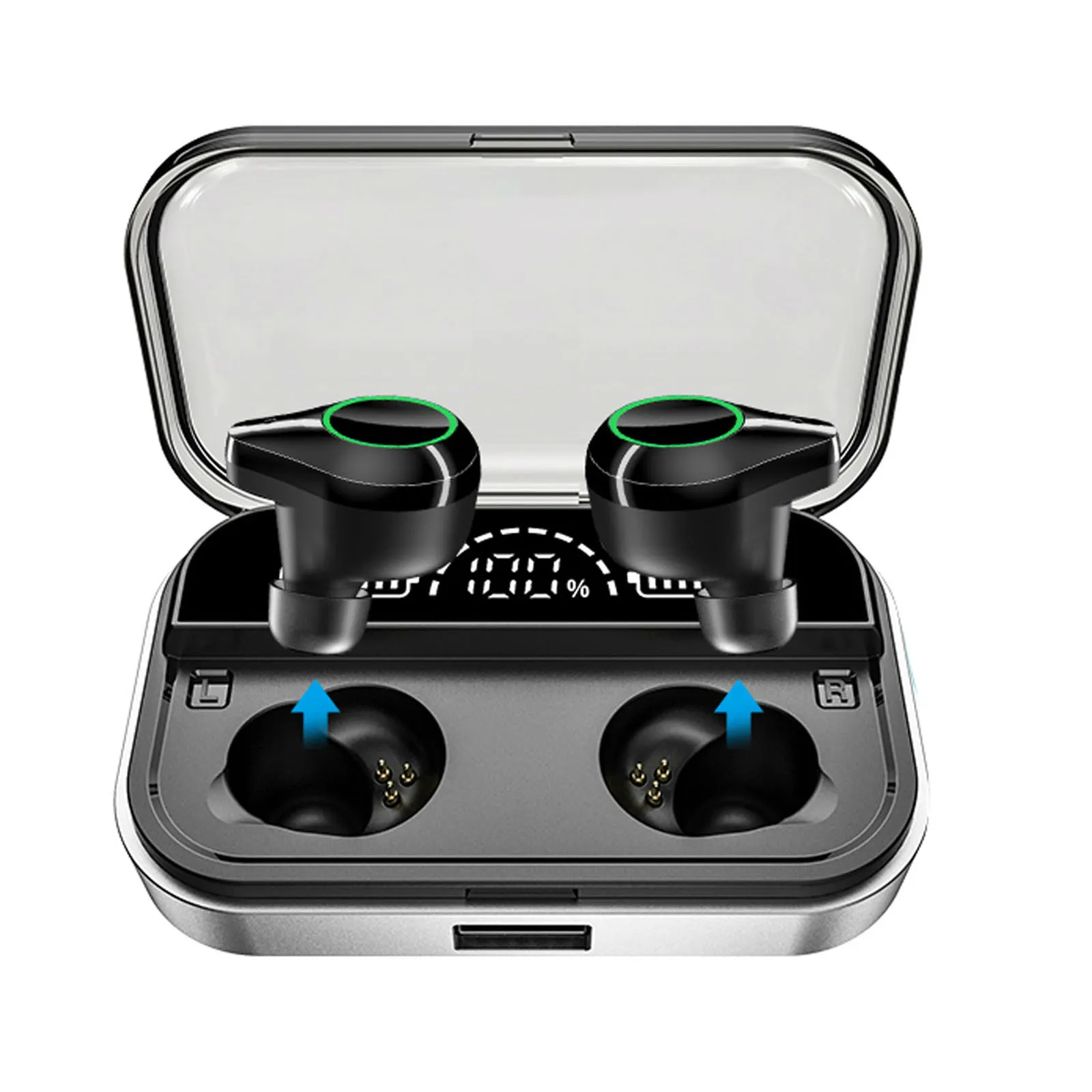 

Wireless Earbuds BT5.0 True Wireless Earphone Hi-Fi Stereo Sound Earbuds with Digital Charging Bin