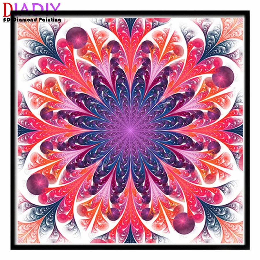 

Алмазная живопись 5D с цветами и мандалой, Набор для вышивки крестиком «сделай сам», хрустальные наклейки, алмазная вышивка, домашнее украше...