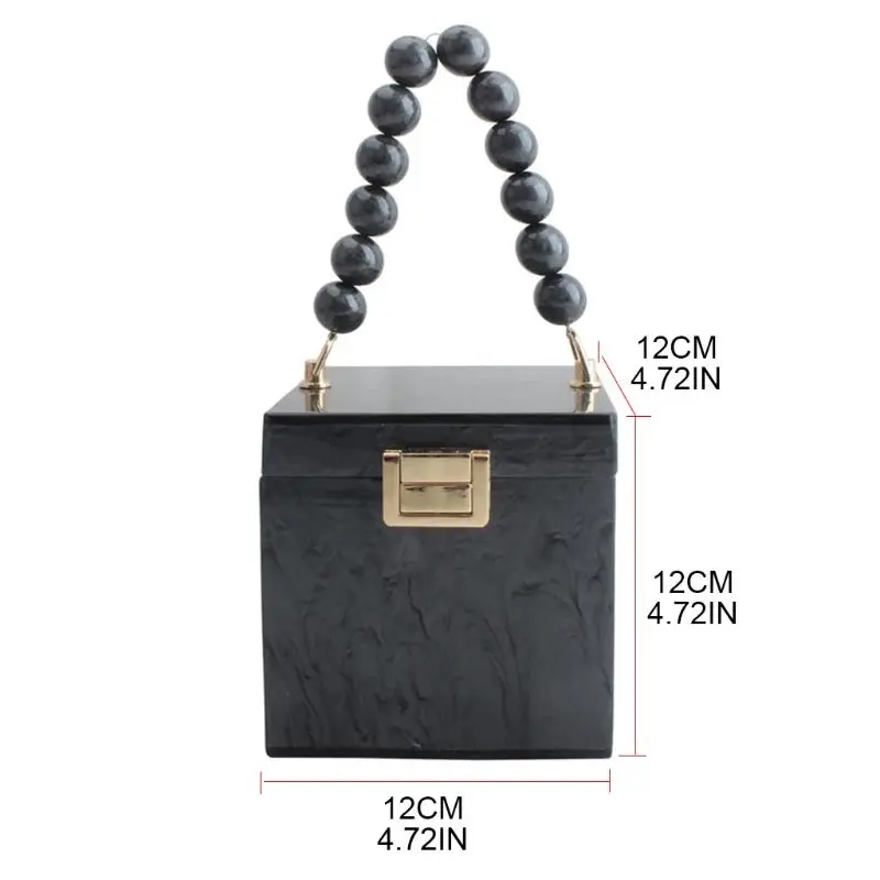 

066F Gift Box Shape Women Acrylic Party Clutch Purse Evening Tote Wedding Handbag Purse