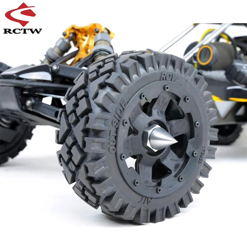 CNC Metal Sharp Thorn Vertebral Locking Dust Proof Nut Wheel Cover Cap for 1/5 HPI ROVAN KM BAJA 5B 5T 5SC SS | Игрушки и хобби
