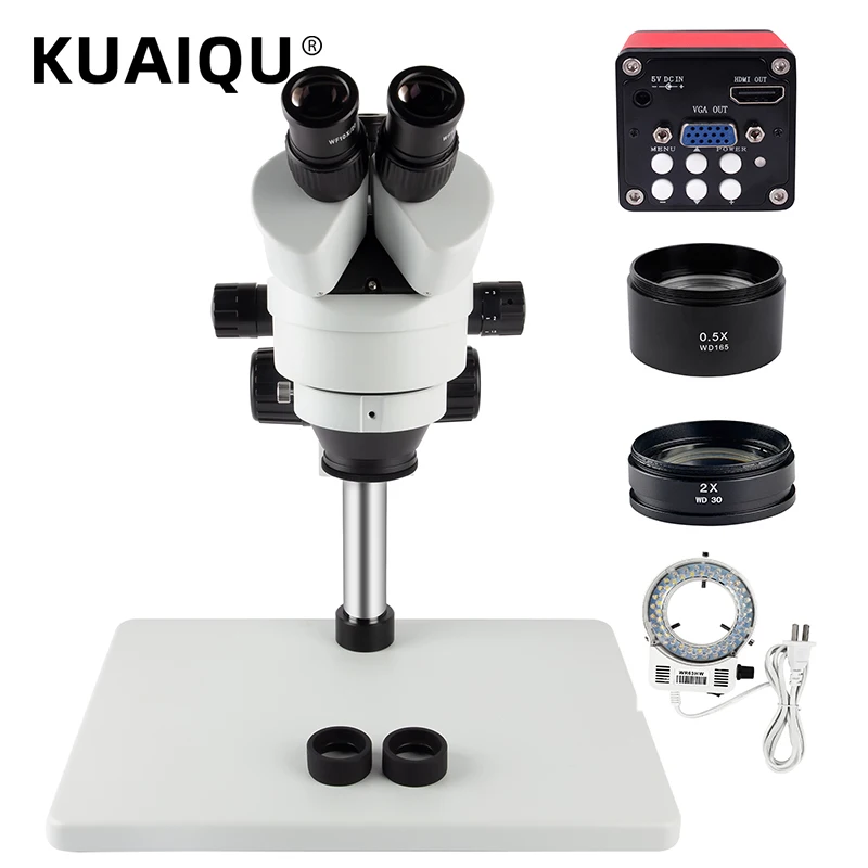 Conjuntos com Câmera Hdmi para o Reparo de Solda do Pwb do Telefone Laboratório Industrial Simul-focal Trinocular Microscópio Estéreo 3.5-90x Vga 7x 45x