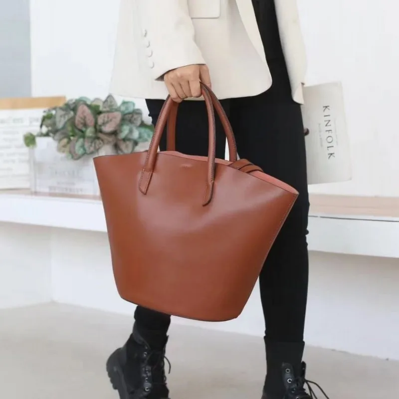 

Office Ladies Soft Leather Armpit Bag Casual Totes Handbag Women Shoulder Bags Solid Colors Large Capacity Packing Composite Bag