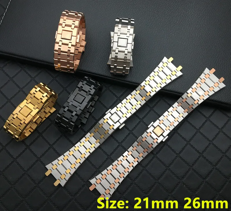 Ремешок из нержавеющей стали для наручных часов браслет с пряжкой логотипом AP ROYAL