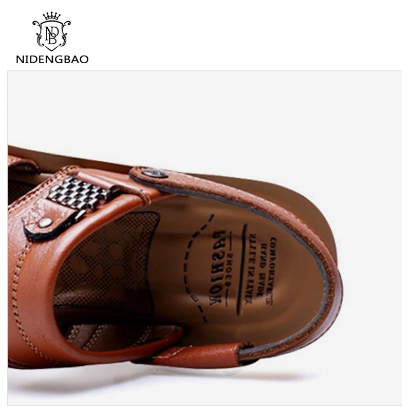 

Big Size 48 Men Leather Sandals Summer Classic Men Shoes Slippers Soft Sandals Men Roman Comfortable Outdoor Walking Footwear