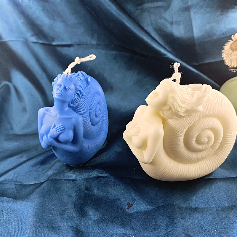 

Mystery Conch Lady Mermaid Candle Resin Clay Silicone Mold Handmade Gift Moulds