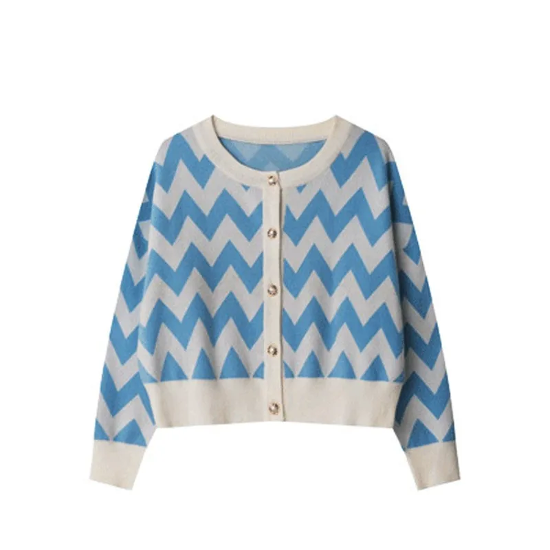 

Genayooa Autumn Vintage Cardigan Long Sleeve Knitted Sweater Women Patchwork Ladies Jumper Contrast Top Feminino Korean Fashion