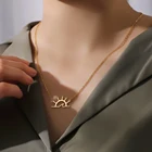 Ожерелье женское, из нержавеющей стали, с подвеской Восход и волна океана