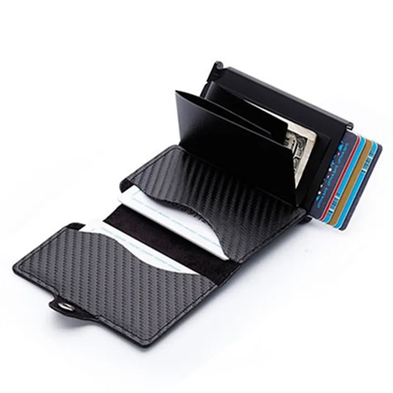 Кошелек из углеродного волокна с RFID-защитой и отделением для кредитных карт |