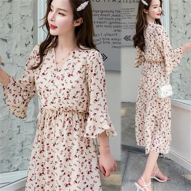 Женское платье лето 2020 новинка большой размер 5XL тонкое шифоновое богема с