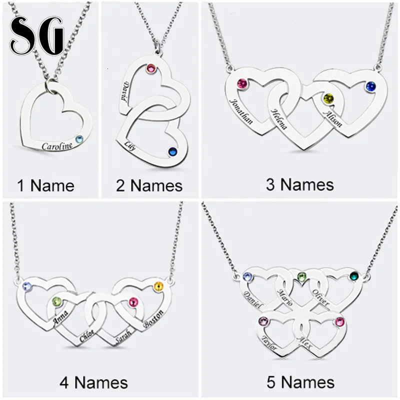 Горячая 925 Серебро Персонализированные семейное ожерелье индивидуально