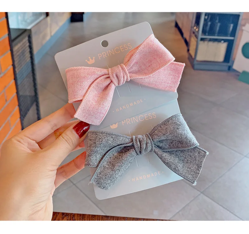 Новые детские заколки для волос снежинки шерстяной шар банты девочек звезды wonem