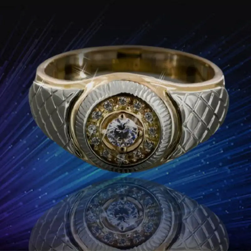 

Винтажное модное Золотое кольцо, инкрустированное цирконом, украшение, праздничный подарок для женщин и мужчин, оптовая продажа, прямая про...