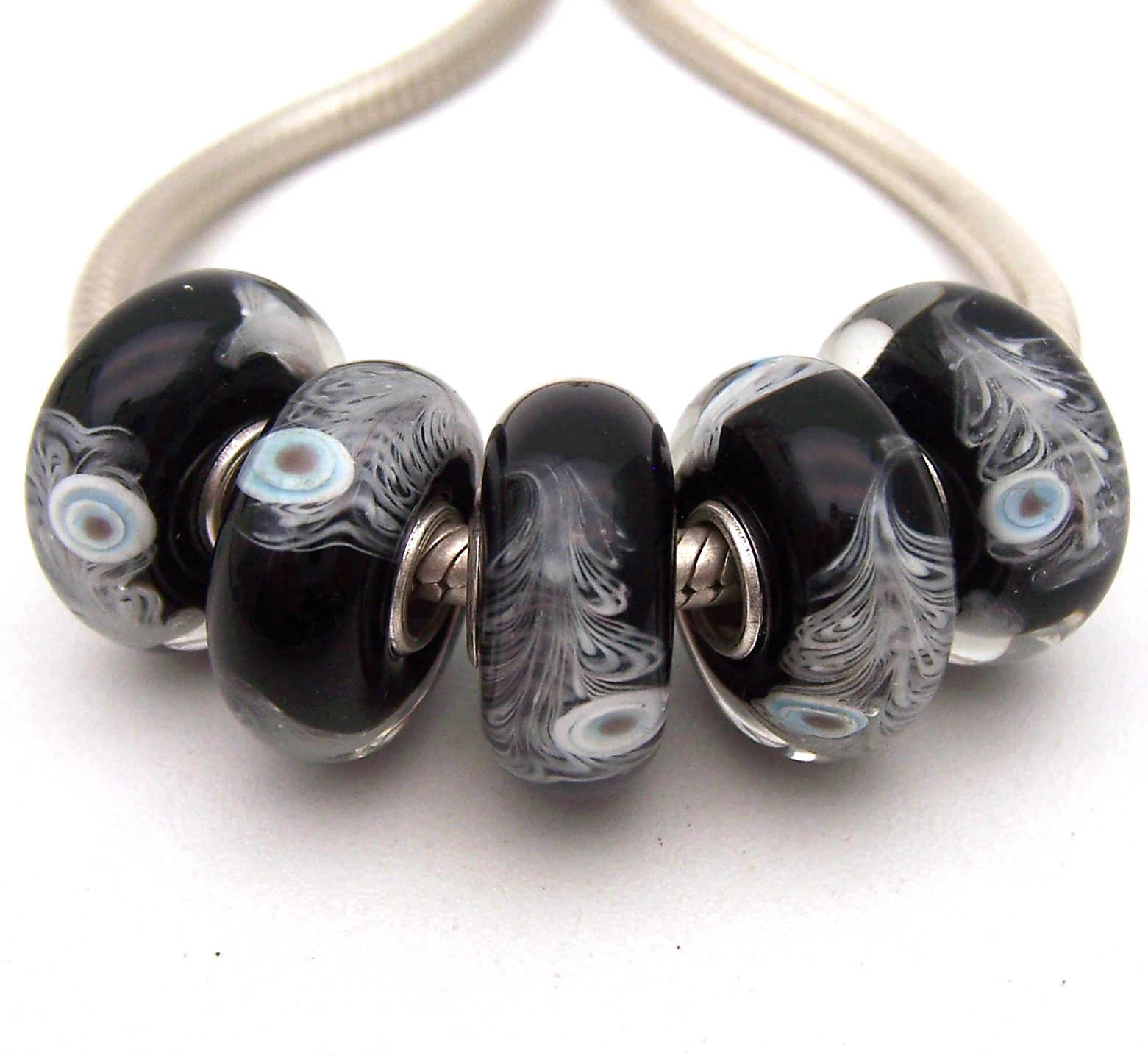 

JGWG2929 5X 100% Authenticity S925 Sterling Silver Beads Murano Glass beads Fit European Charms Bracelet diy jewelry Lampwork