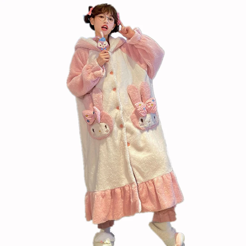 

Новая Теплая пижама из кораллового флиса, фланелевая утепленная одежда, Женский костюм из двух предметов для домашнего использования