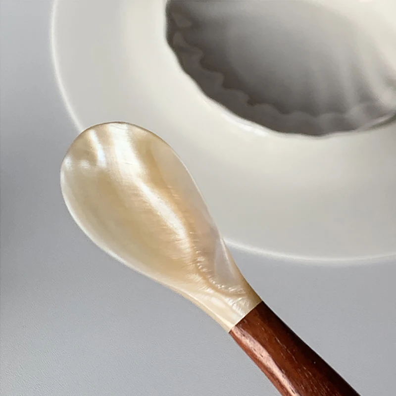 

INS Simple Creative Shell Spoon Light Luxury Splicing Dessert Spoons Coffee Stirring High Appearance Evel