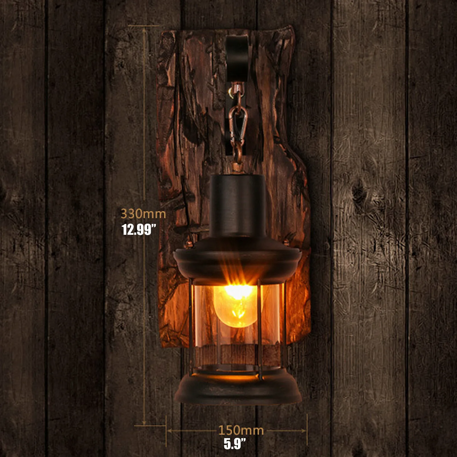 

Vintage Wall Light Wood Arts Lantern Retro Wooden Fixture Lamp Home Decoration Cafe Bar Restaurant Bedroom Decor