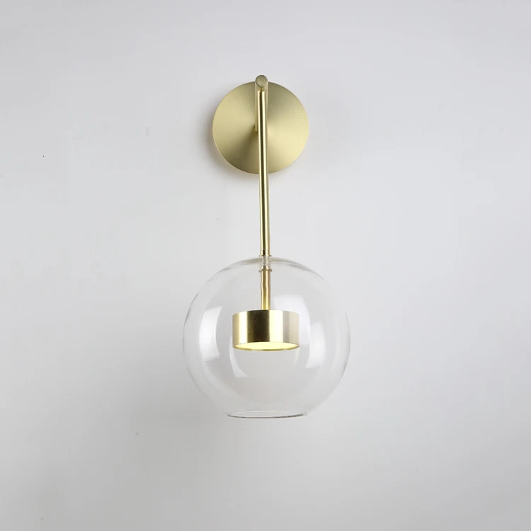 

Прозрачные стеклянные современные настенные светильники в скандинавском стиле, энергосберегающие хрустальные Настенные светильники-бра ...