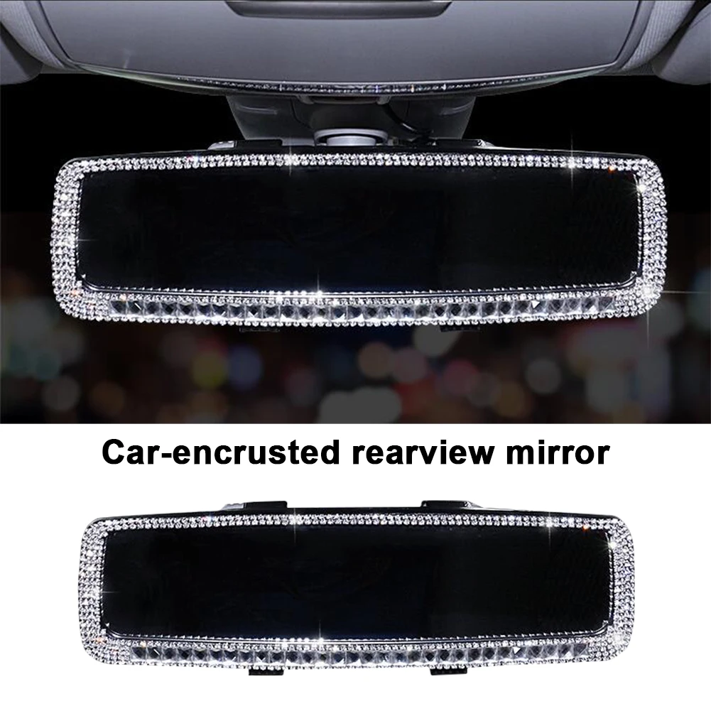 Diamond Car Rear View Mirror Rhinestones Crystal Auto Interior Rear View Decoration Car Accessories For For Girl Ladies Women Diamond Car Rear View Mirror Rhinestones Crystal Auto Interior Rear View Decoration Car Accessories For For Girl Ladies Women