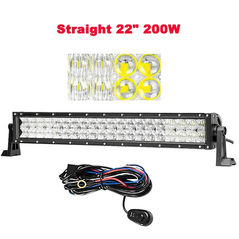 200W With Wire Kit CREK 8 14 21 31 41 50 ”5D прямой внедорожный светодиодный светильник 4x4 ATV SUV светодиодный бар для Jeep 4WD 4x4 внедорожный внедорожник ATV Грузовик Лодка автомобиль - Цвет: 200W With Wire Kit
