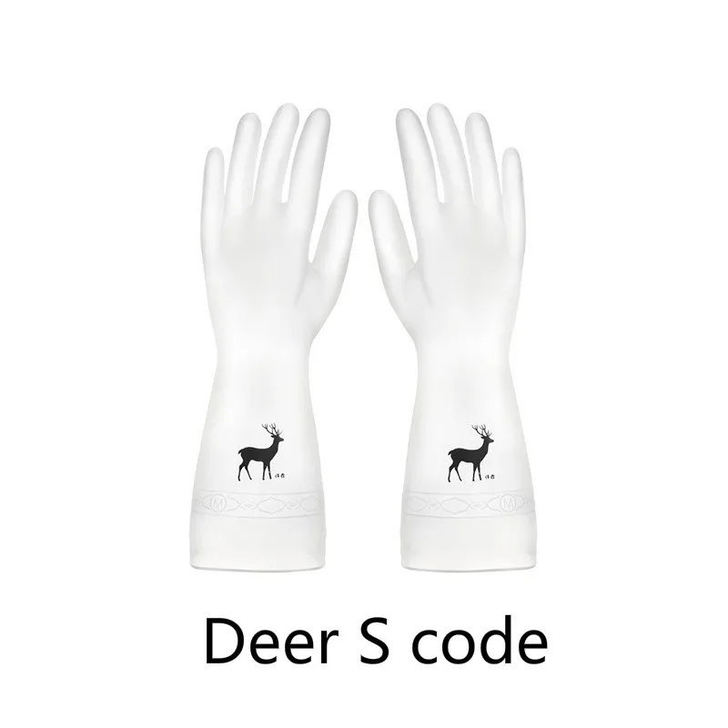 Deer L code Кухонные перчатки для мытья посуды латексные перчатки экологически безопасные Волшебные Перчатки Водонепроницаемые износостойкие тонкие перчатки для чистки - Цвет: Deer L code