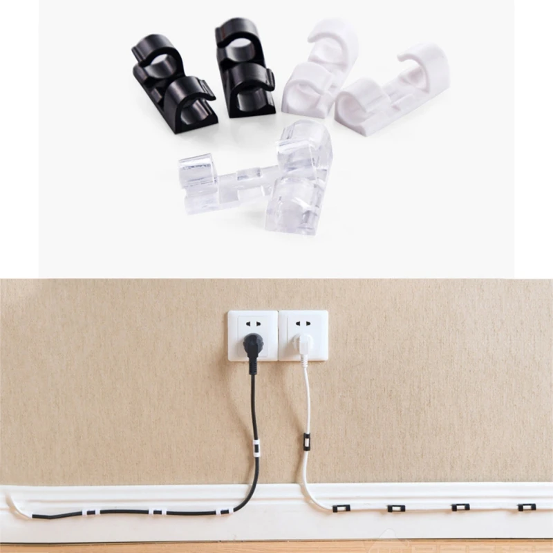 

20 Pcs/Lot Self-Adhesive Cable Clips for Organize Transparent Wire Cable Holder
