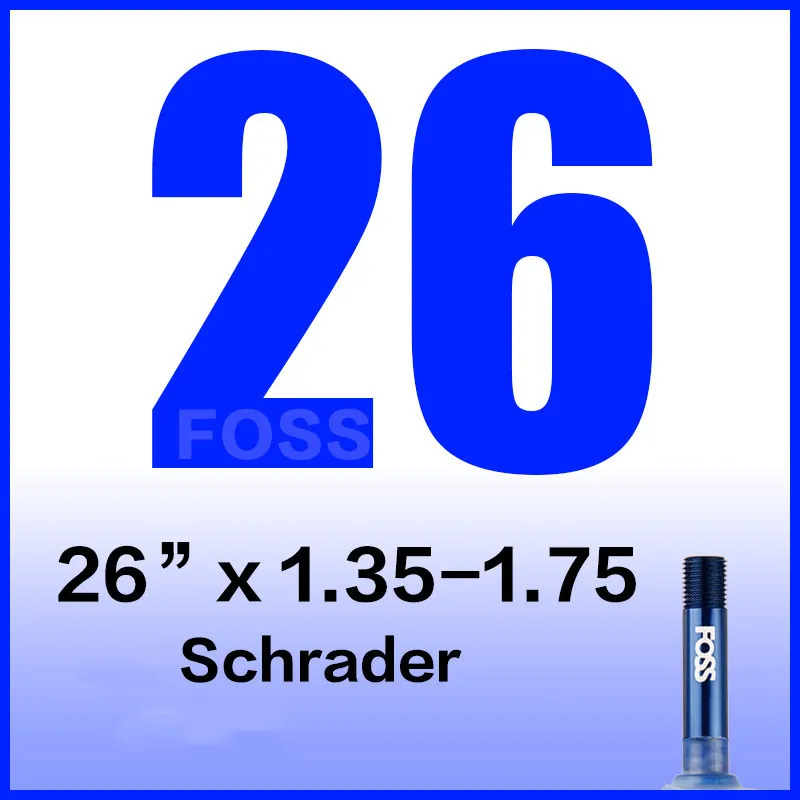 Foss велосипедная внутренняя трубка 16/18/20/24/26/27,5/700C Schrader/Presta MTB дорожный велосипед внутренняя труба резиновая велосипедная шина велосипедные анти-ударные шины - Цвет: 26135175S