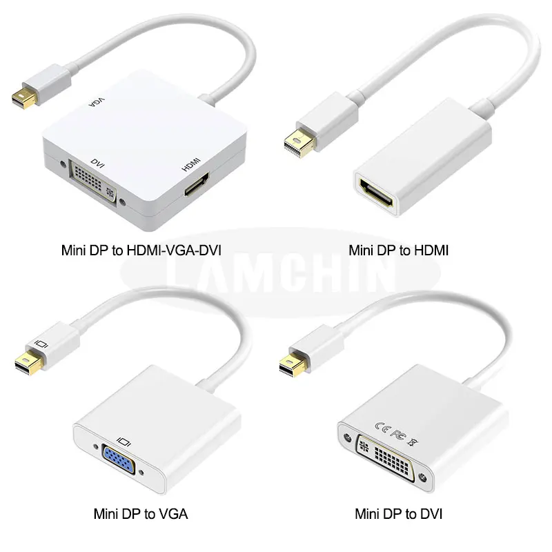 Конвертер портов дисплея DP в VGA HDMI адаптер 3 1 кабель Thunderbolt DVI для Apple iMac
