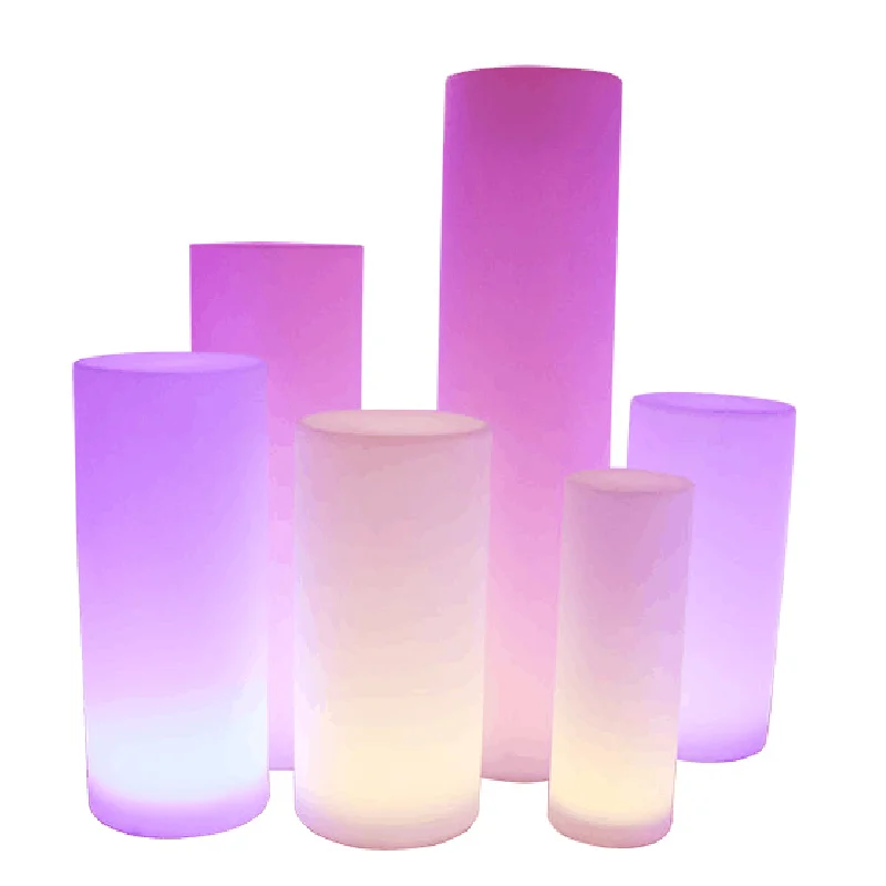 RGB светодиодная круглая колонка многоцветная меняющаяся лампа на батарейках с