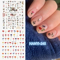 newest hanyi 244 245 246 flower 3d nail art sticker nail decal stamping export japan design
