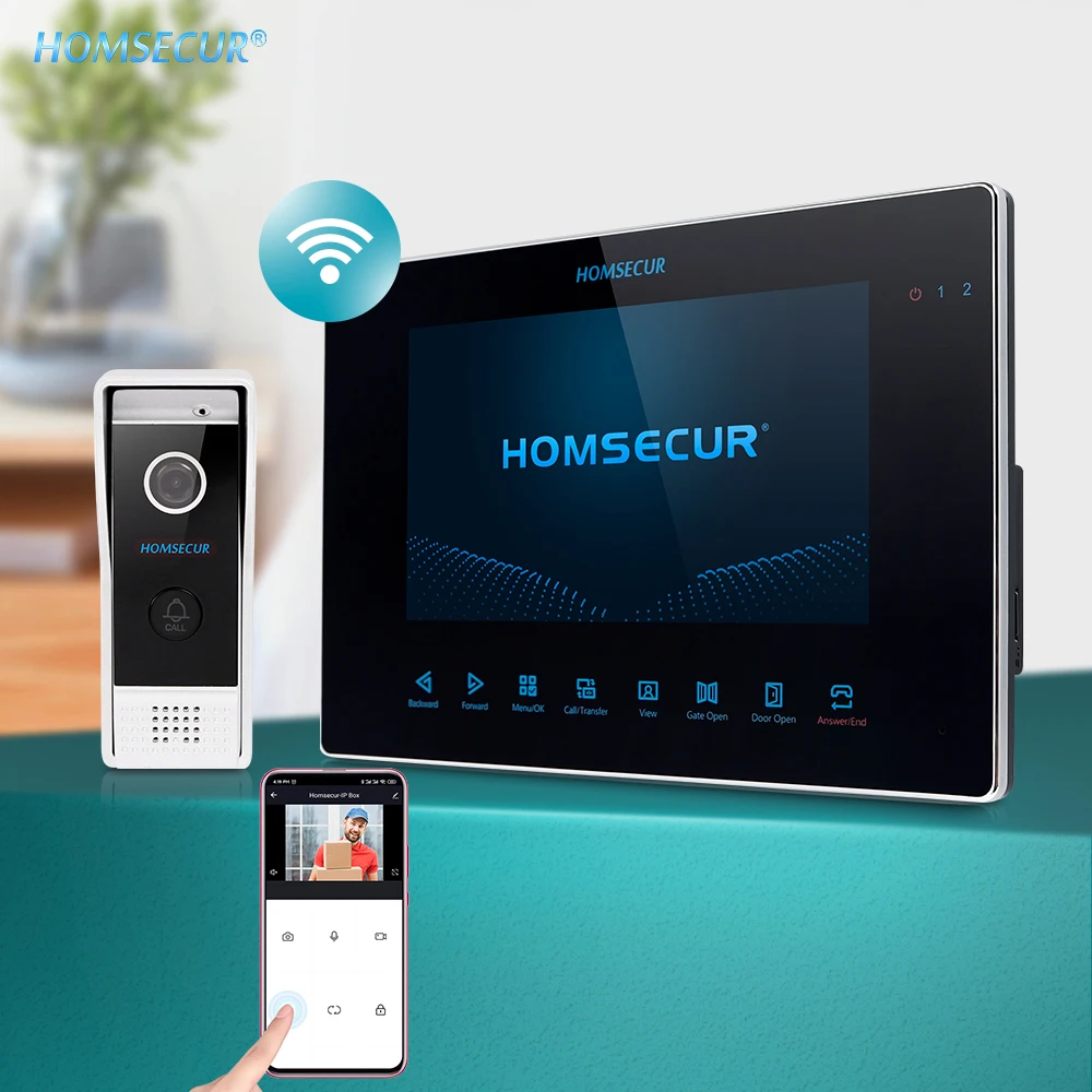 HOMSECUR 7 &quotпроводной Wi Fi видео и аудио умный дверной звонок с водонепроницаемой