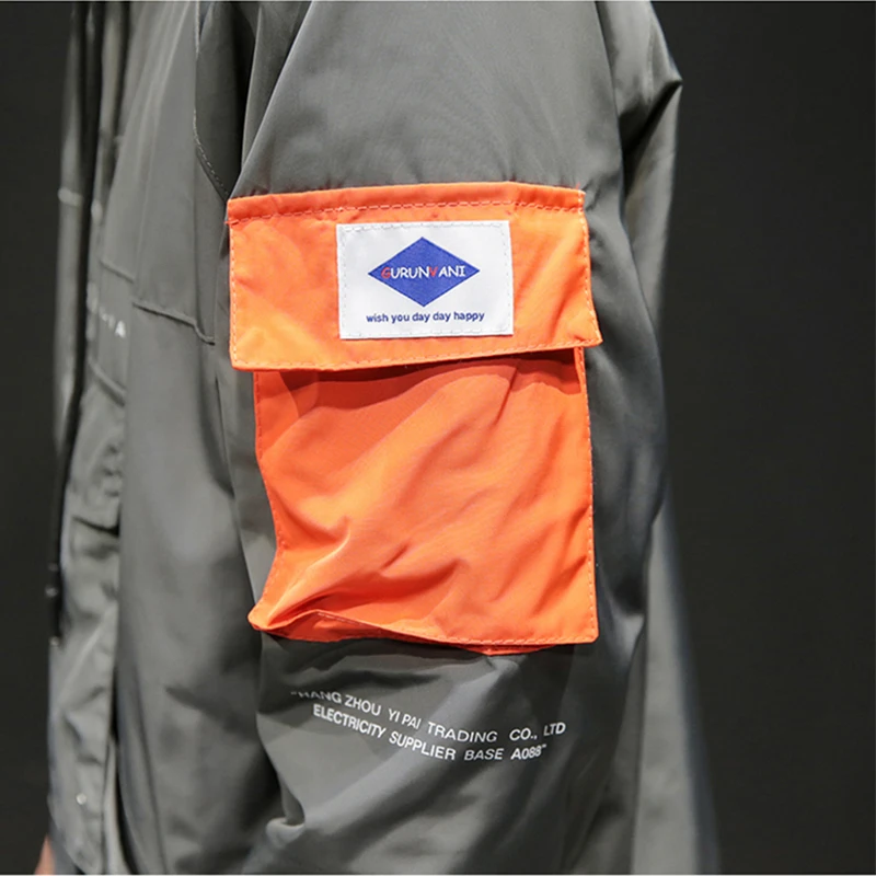 

Brand Men Bomber Jacket 2020 Fashion Big Pocket Hooded Jackets Coat Hip Hop Loose Streetwear Couple Outerwear Asian Size 5XL