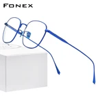 FONEX Мужские оправы для очков  из чистого титана, квадратные очки 2020, новые модные мужские Оптические Оправы для близорукости по рецепту, 8560