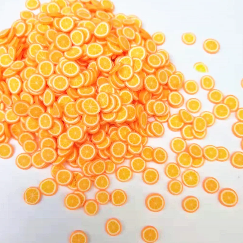 

20g/lot 5mm Orange Fruit Polymer Clay Slices Plastic Klei Mud Particles For Card Making Tiny Cute DIY Crafts