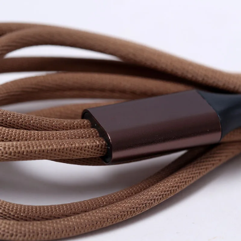 Новый плетеный тканевый зарядный кабель три в одном для цифровых кабелей Micro USB/Type