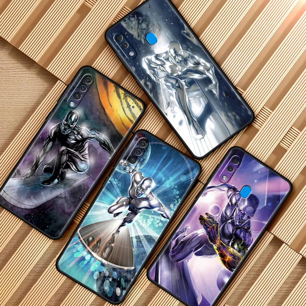 

MARVEL Design Case For Samsung Galaxy A51 A12 A21S A71 A50 A52 A70 A10 A30 A20s A20e A10s Soft Phone Coque Silver Surfer