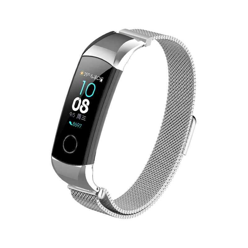 Металлический браслет ремешок для huawei honor Band 5/4 стандартная версия Смарт-Браслет спортивный браслет группа honor Band 4 нержавеющая сталь - Цвет: 7472