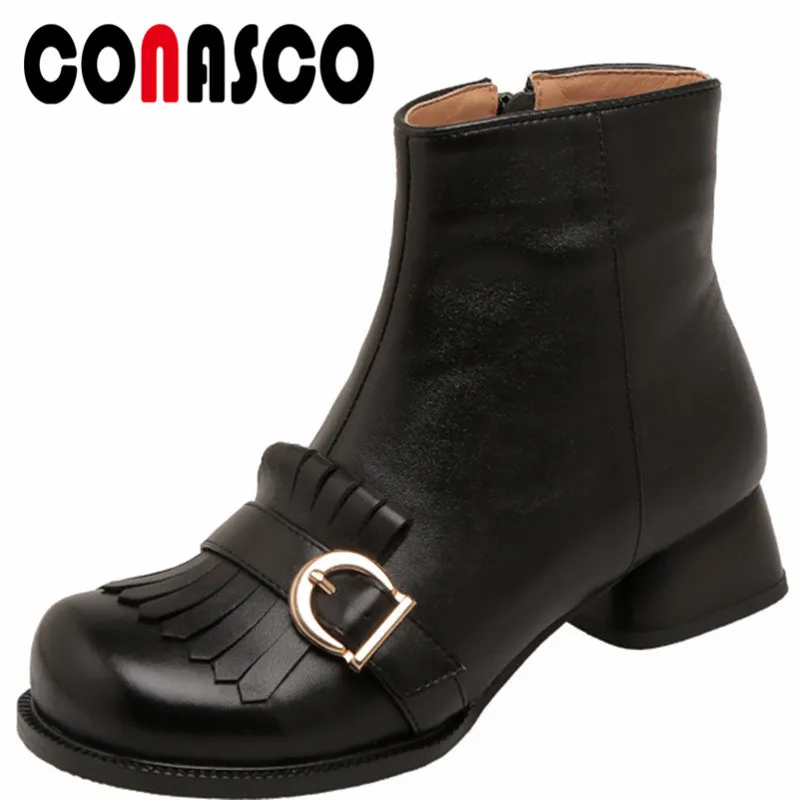 

Ботинки женские короткие из коровьей кожи, на осень/зиму