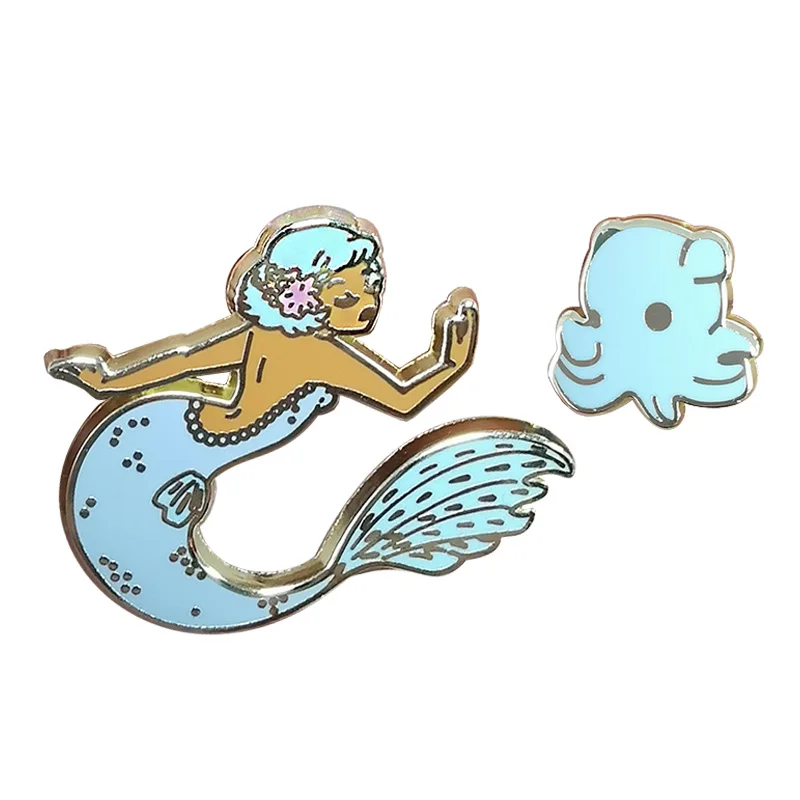 Набор эмалированных булавок Pretty mint mermaid уникальный художественный декор для