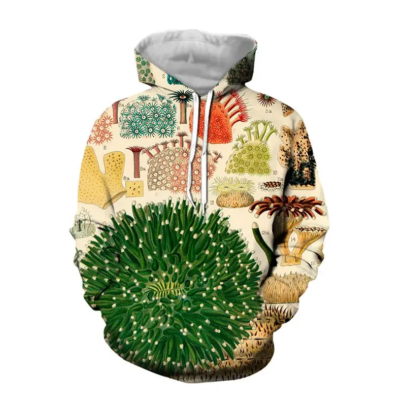 

coral reef hoodie 3d print streetwear men oversized pullovers fashion harajuku hooded sweatshirts punk clothing vintage clothes