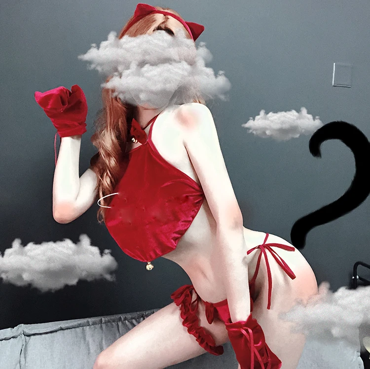 Милая женская эротическая косплейная униформа соблазнительная кошка горничная