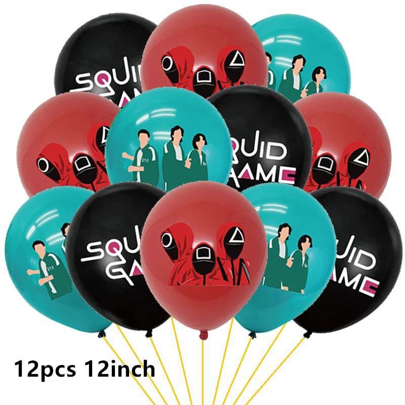 Латексные воздушные шары 12 шт./лот игра в виде кальмара игровые украшения для дня