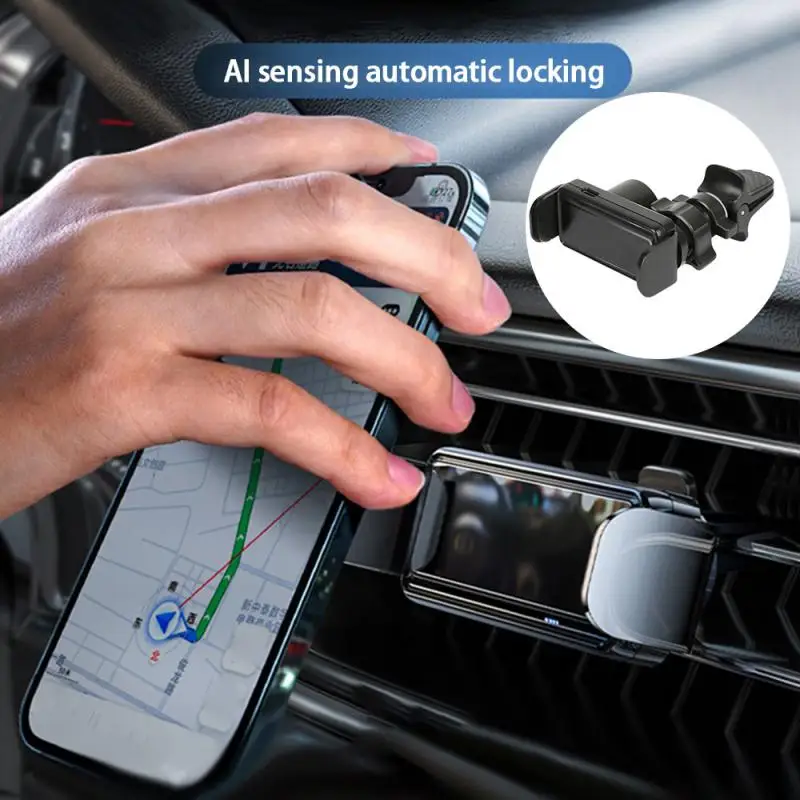 

Mini Smart Electric Locking Air Vent Clip Mobile Phone Mount Bracket Stand Universal Car Phone Holder For 4.7-7 Inch Mobilephone