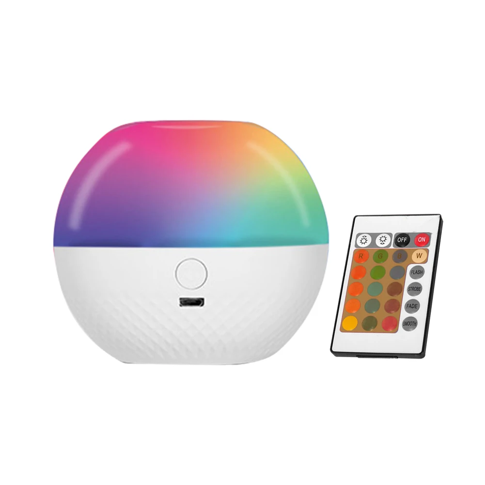 

Цветной СВЕТОДИОДНЫЙ ночсветильник в форме шара RGB, многорежимный пульт дистанционного управления, сенсорный датчик, питание от USB, настоль...