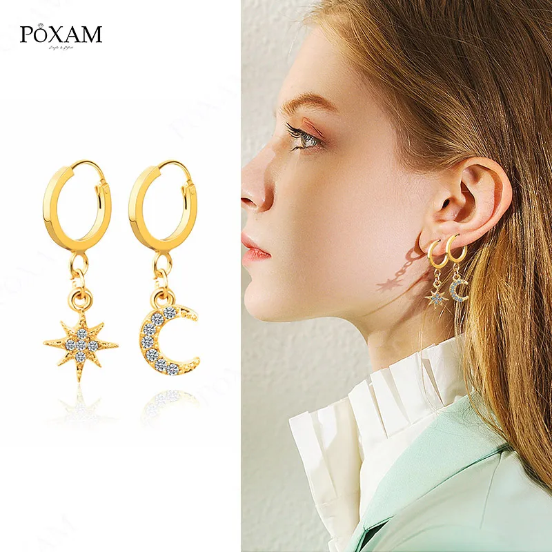 POXAM геометрические эффектные золотые маленькая капля серьги 2019 для женщин