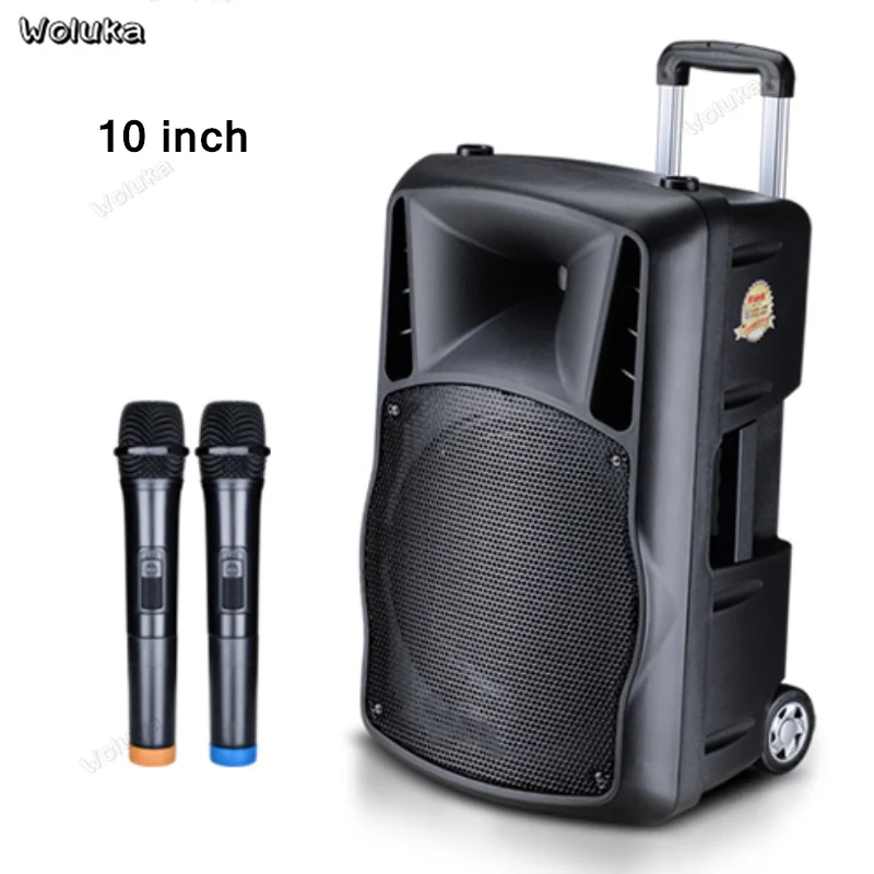 A 10 inch Bluetooth супер-мощный стерео динамик дорожный рюкзак на колесах динамик караоке Мобильная производительность квадратный танцевальный плеер куб CD50 W05 - Цвет: A 10 inch