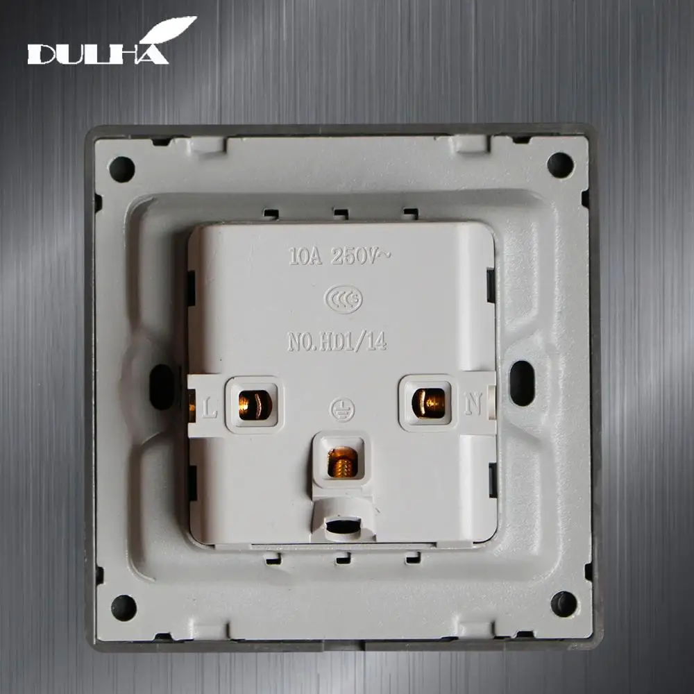 

5-Pins Hole Universal Wall Sokcet Electrical 10A Multifuncational Sockets EU UK US AU Plug Outlet Brushed Stainless Steel Panel