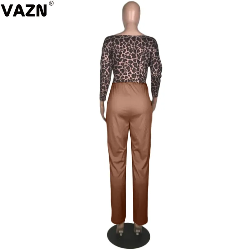 VAZN MOM5015 повседневные спортивные костюмы с леопардовым принтом для ночного клуба, стильные брюки-карандаш длинные штаны с длинными рукавами, однотонные шифоновые женские комплекты из 2 предметов